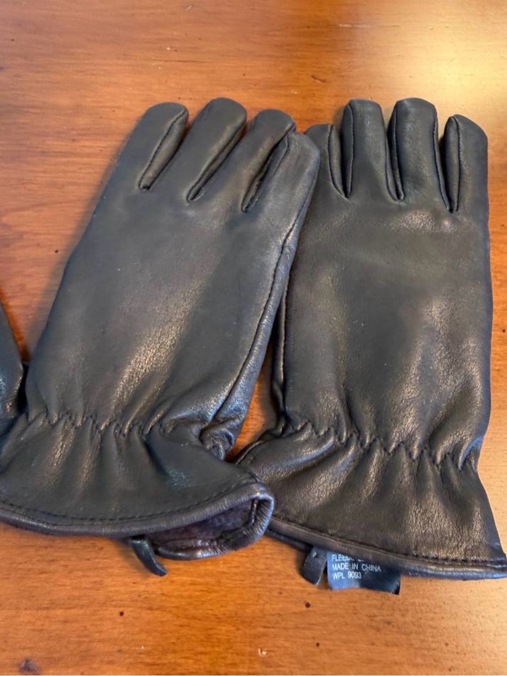 Vintage Gates Leather Gloves Fleece Lined Shirred Wrist WPL 9093 Medium